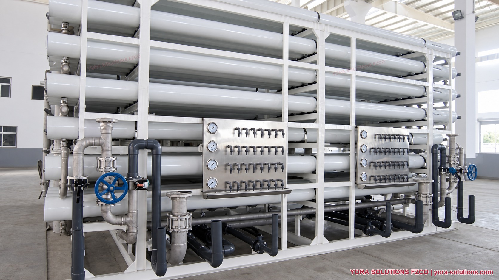 Skid-mounted reverse osmosis system Skid-mounted reverse osmosis system presented by YORA Solutions FZCO.